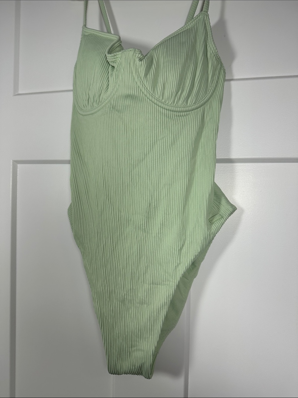 Roxy Light Green Ribbed One-Piece Swimsuit